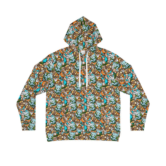 Men's Hoodie (AOP) | PNW Woodland Friends Stickers Style